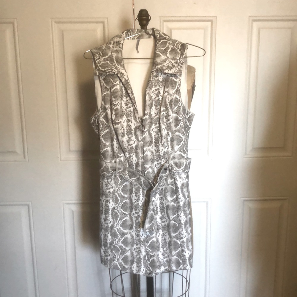 Faux Leather Snakeskin Romper